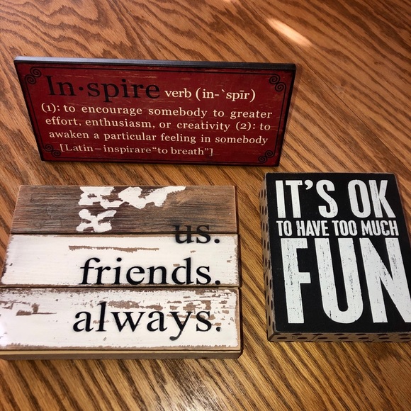 Other - 3 wall hanging whimsy/inspiring plaques.